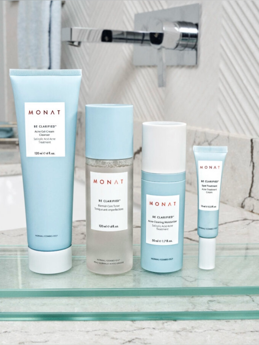 Monat Be Clarified Acne System Skin Care 4 Product Set New/Sealed Hard to Find